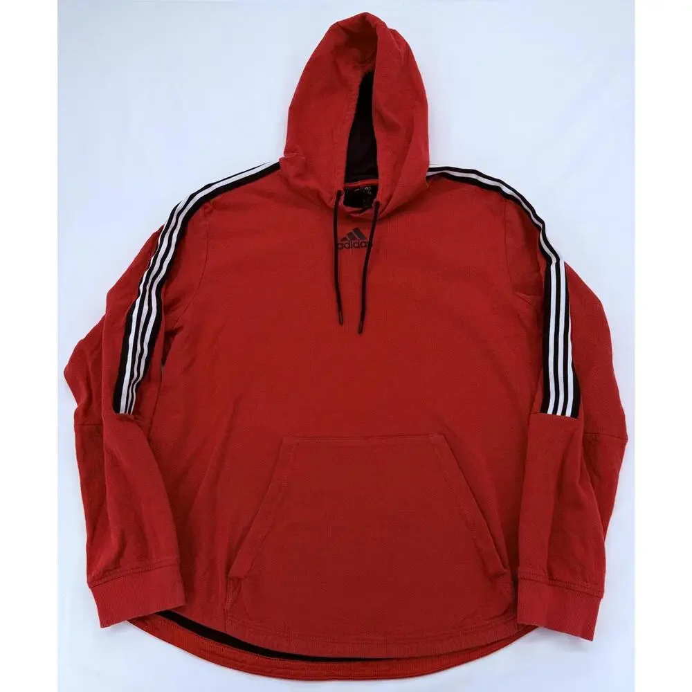 Adidas Red Washed Hoodie Pullover XL Athletic‎ Casual Cotton Blend